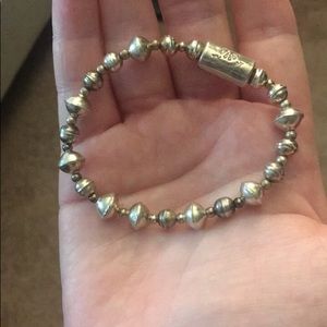 Sterling silver Navajo stretch bracelet